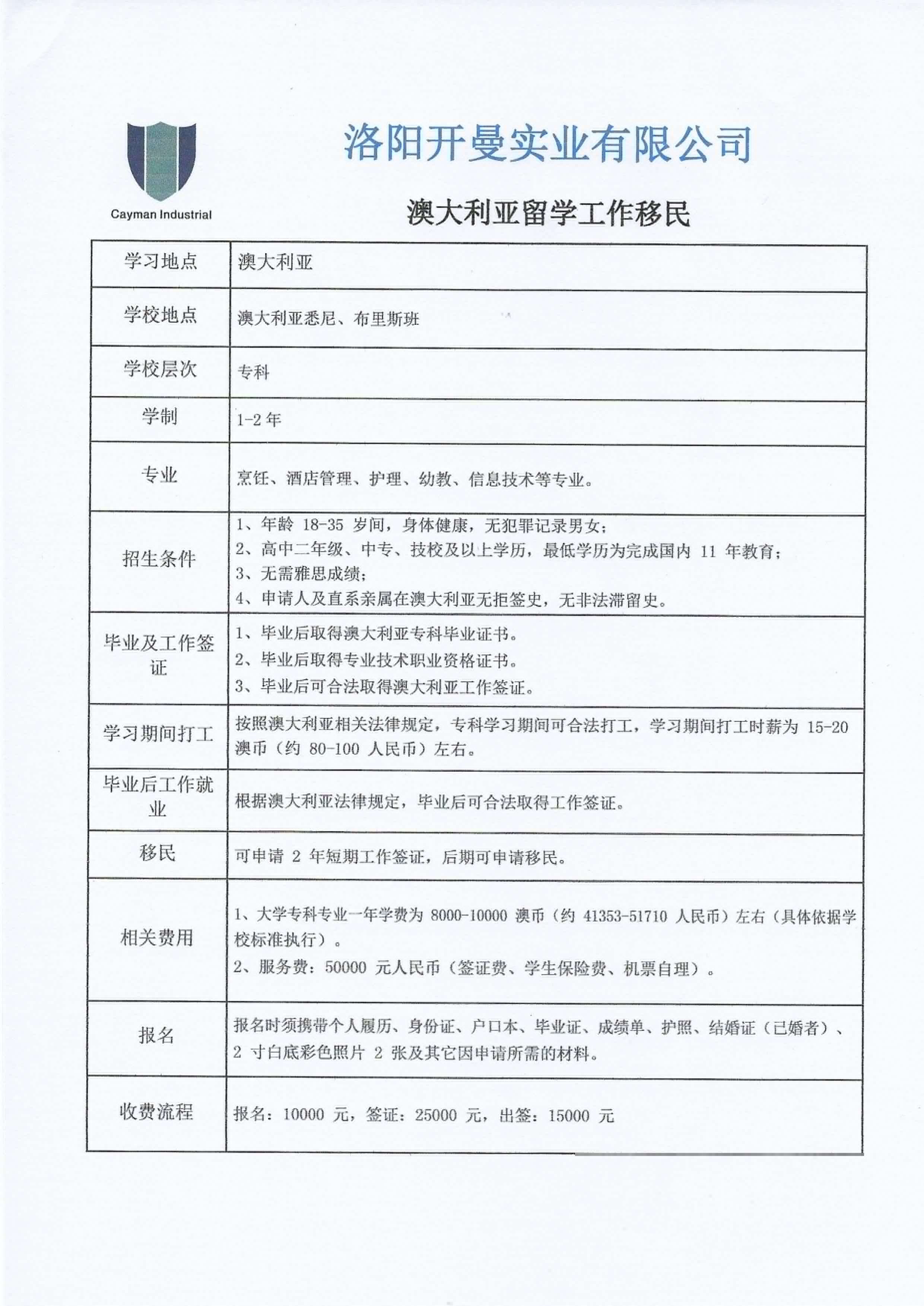 澳大利亚留学工作移民